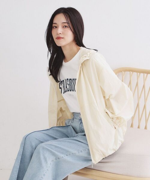 OPAQUE.CLIP / オペーク ドット クリップ レザーブルゾン・ジャケット | UV／撥水 ライトフーディブルゾン【洗濯機OK】（アイボリー(004)）