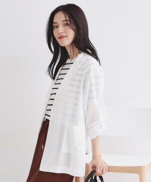 OPAQUE.CLIP / オペーク ドット クリップ テーラードジャケット | 2WAYスリーブシアーテーラードジャケット【洗濯機OK】 | 詳細3