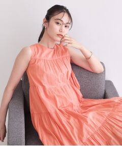 OPAQUE.CLIP / オペーク ドット クリップ ロング・マキシ丈ワンピース | ティアードサマードレス／オーガニックコットン混【洗濯機OK】