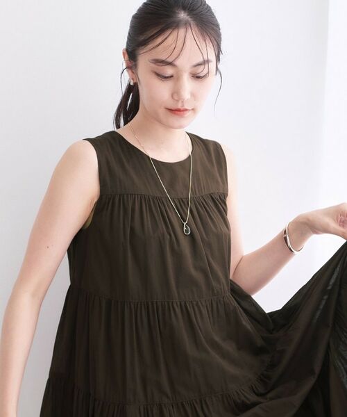 OPAQUE.CLIP / オペーク ドット クリップ ロング・マキシ丈ワンピース | ティアードサマードレス／オーガニックコットン混【洗濯機OK】 | 詳細5
