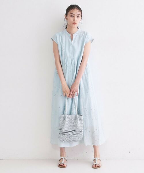 OPAQUE.CLIP / オペーク ドット クリップ ロング・マキシ丈ワンピース | インドコットンアイレット刺繍ワンピース【手洗い可】 | 詳細10