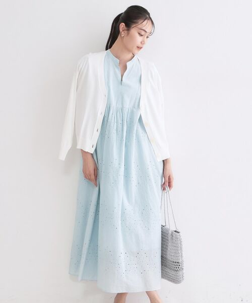 OPAQUE.CLIP / オペーク ドット クリップ ロング・マキシ丈ワンピース | インドコットンアイレット刺繍ワンピース【手洗い可】 | 詳細8