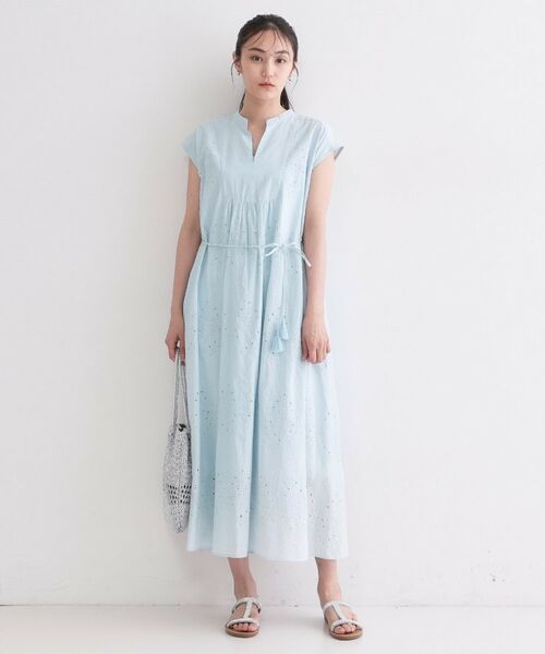 OPAQUE.CLIP / オペーク ドット クリップ ロング・マキシ丈ワンピース | インドコットンアイレット刺繍ワンピース【手洗い可】 | 詳細9