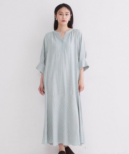 OPAQUE.CLIP / オペーク ドット クリップ ロング・マキシ丈ワンピース | レーヨン／麻キーネックロングワンピース【洗える】 | 詳細13