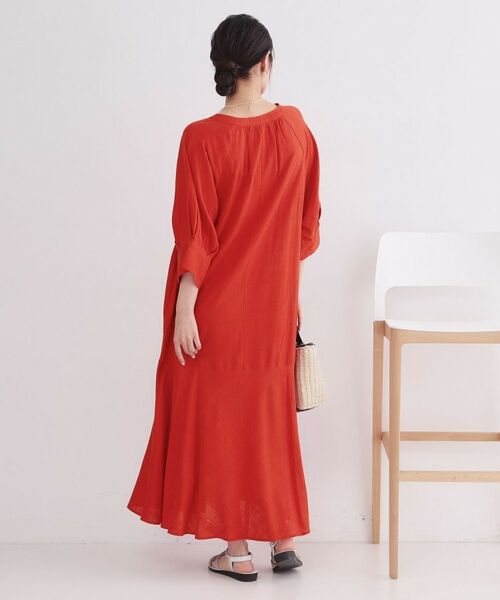 OPAQUE.CLIP / オペーク ドット クリップ ロング・マキシ丈ワンピース | レーヨン／麻キーネックロングワンピース【洗える】 | 詳細7