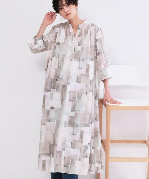 OPAQUE.CLIP / オペーク ドット クリップ ロング・マキシ丈ワンピース | アート柄プリントワンピース【洗濯機OK】 | 詳細1