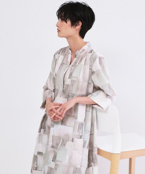 OPAQUE.CLIP / オペーク ドット クリップ ロング・マキシ丈ワンピース | アート柄プリントワンピース【洗濯機OK】 | 詳細2