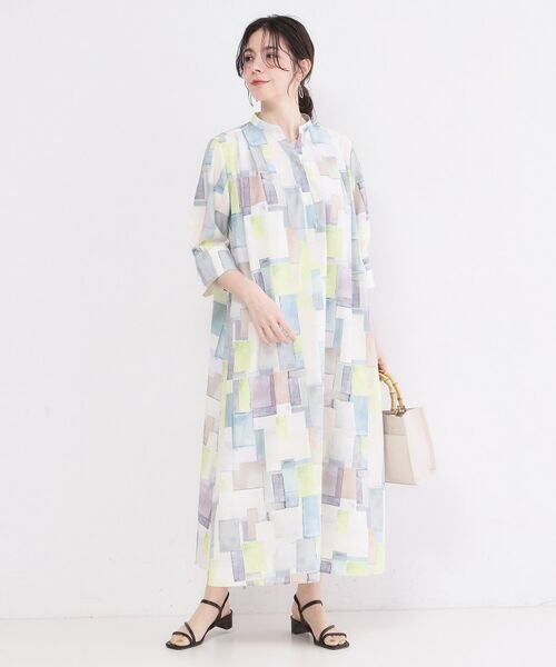 OPAQUE.CLIP / オペーク ドット クリップ ロング・マキシ丈ワンピース | アート柄プリントワンピース【洗濯機OK】 | 詳細6