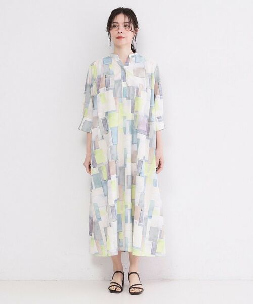 OPAQUE.CLIP / オペーク ドット クリップ ロング・マキシ丈ワンピース | アート柄プリントワンピース【洗濯機OK】 | 詳細9