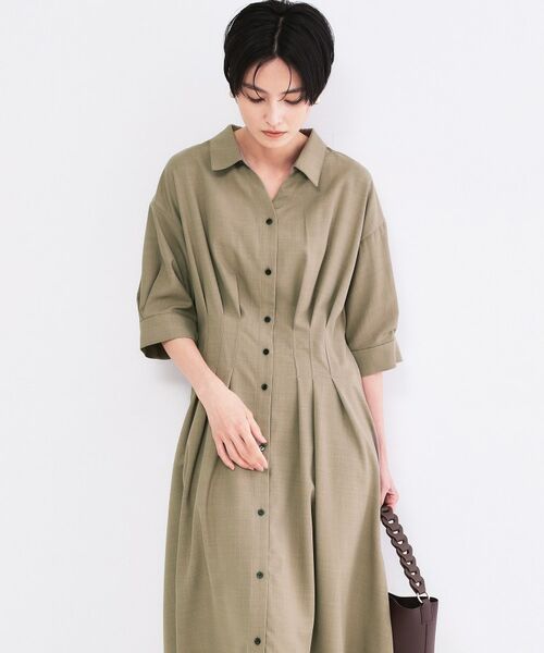 OPAQUE.CLIP / オペーク ドット クリップ ロング・マキシ丈ワンピース | ウエストタック フレアワンピース【洗濯機OK／イージーアイロン】 | 詳細1