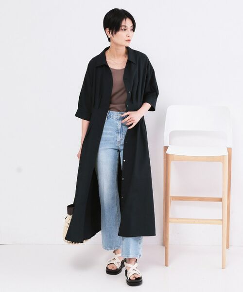 OPAQUE.CLIP / オペーク ドット クリップ ロング・マキシ丈ワンピース | ウエストタック フレアワンピース【洗濯機OK／イージーアイロン】 | 詳細10