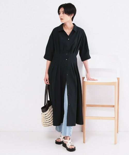 OPAQUE.CLIP / オペーク ドット クリップ ロング・マキシ丈ワンピース | ウエストタック フレアワンピース【洗濯機OK／イージーアイロン】 | 詳細11