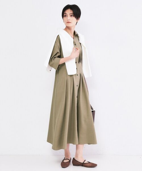 OPAQUE.CLIP / オペーク ドット クリップ ロング・マキシ丈ワンピース | ウエストタック フレアワンピース【洗濯機OK／イージーアイロン】 | 詳細2