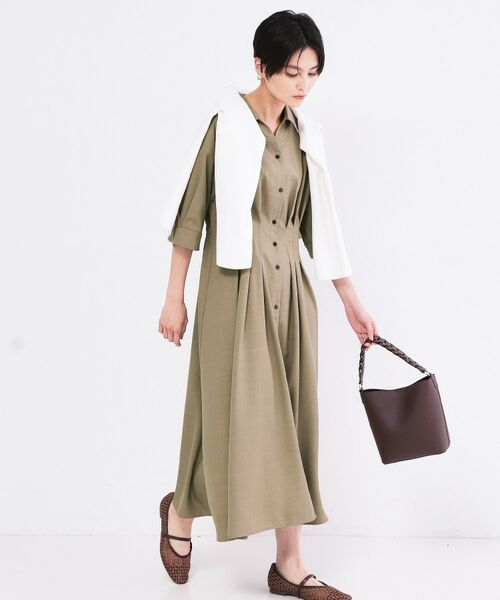 OPAQUE.CLIP / オペーク ドット クリップ ロング・マキシ丈ワンピース | ウエストタック フレアワンピース【洗濯機OK／イージーアイロン】 | 詳細3