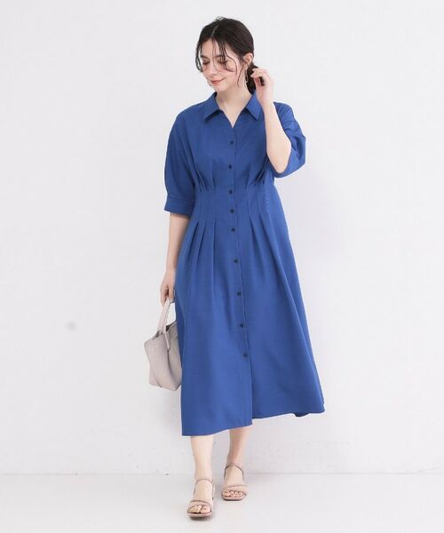 OPAQUE.CLIP / オペーク ドット クリップ ロング・マキシ丈ワンピース | ウエストタック フレアワンピース【洗濯機OK／イージーアイロン】 | 詳細5