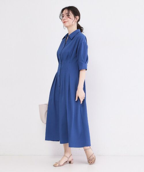 OPAQUE.CLIP / オペーク ドット クリップ ロング・マキシ丈ワンピース | ウエストタック フレアワンピース【洗濯機OK／イージーアイロン】 | 詳細6