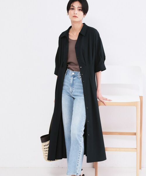 OPAQUE.CLIP / オペーク ドット クリップ ロング・マキシ丈ワンピース | ウエストタック フレアワンピース【洗濯機OK／イージーアイロン】 | 詳細9