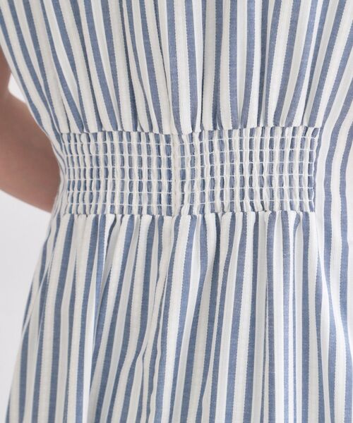 OPAQUE.CLIP / オペーク ドット クリップ ロング・マキシ丈ワンピース | ストライプ Vネックウエストタックワンピース【イージーアイロン/洗濯機OK】 | 詳細15