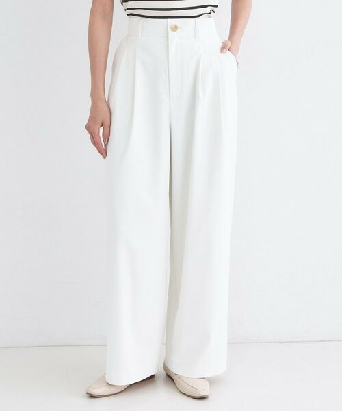 OPAQUE.CLIP / オペーク ドット クリップ パンツ | 透け防止2タックワイドパンツ【洗濯機OK／防シワ／吸水速乾／UVケア】 | 詳細9