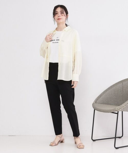 OPAQUE.CLIP / オペーク ドット クリップ パンツ | ハイストレッチスティックパンツ／ストライプアソート【洗濯機OK／透け防止／接触冷感】 | 詳細6