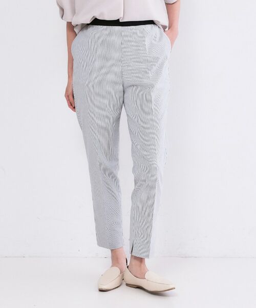 OPAQUE.CLIP / オペーク ドット クリップ パンツ | ハイストレッチスティックパンツ／ストライプアソート【洗濯機OK／透け防止／接触冷感】（ブラック(319)）