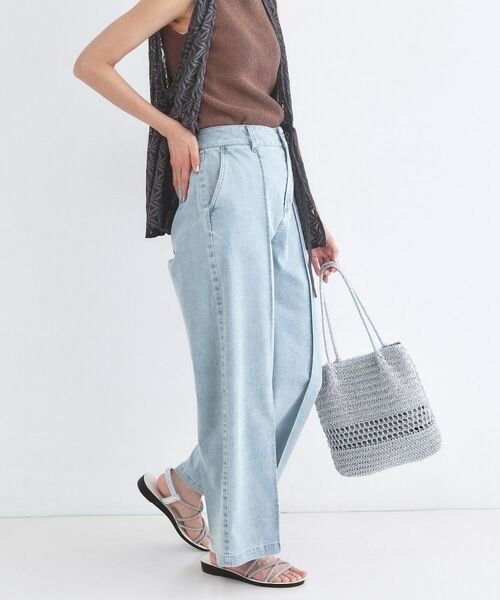 OPAQUE.CLIP / オペーク ドット クリップ デニムパンツ | ライトオンスデニムワイドパンツ【洗濯機OK】 | 詳細1