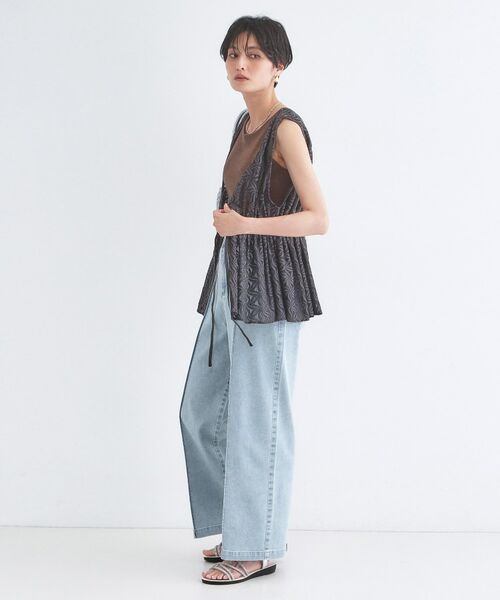 OPAQUE.CLIP / オペーク ドット クリップ デニムパンツ | ライトオンスデニムワイドパンツ【洗濯機OK】 | 詳細3