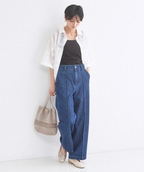 OPAQUE.CLIP / オペーク ドット クリップ デニムパンツ | ライトオンスデニムワイドパンツ【洗濯機OK】 | 詳細6