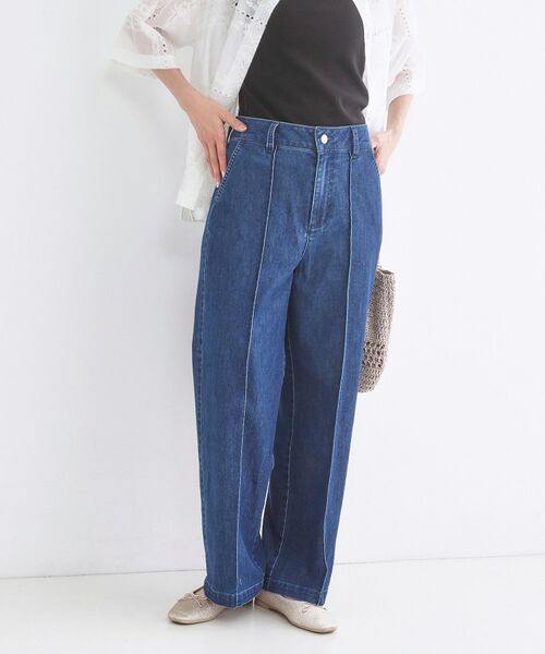 OPAQUE.CLIP / オペーク ドット クリップ デニムパンツ | ライトオンスデニムワイドパンツ【洗濯機OK】(ブルー(093))