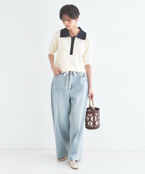 OPAQUE.CLIP / オペーク ドット クリップ デニムパンツ | ライトオンスデニムイージーワイドパンツ【洗濯機OK】 | 詳細3