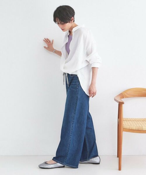 OPAQUE.CLIP / オペーク ドット クリップ デニムパンツ | ライトオンスデニムイージーワイドパンツ【洗濯機OK】 | 詳細7