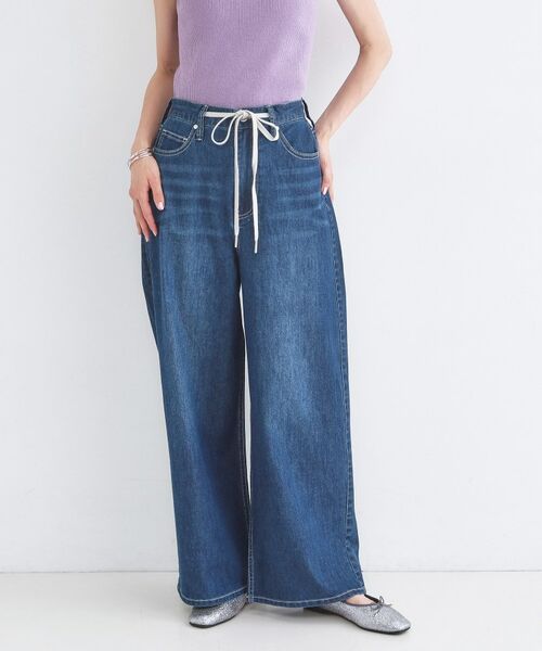 OPAQUE.CLIP / オペーク ドット クリップ デニムパンツ | ライトオンスデニムイージーワイドパンツ【洗濯機OK】(ブルー(093))