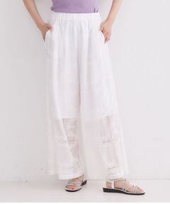 OPAQUE.CLIP / オペーク ドット クリップ パンツ | カットワーク刺繍イージーワイドパンツ／セットアップ対応可【洗濯機OK】