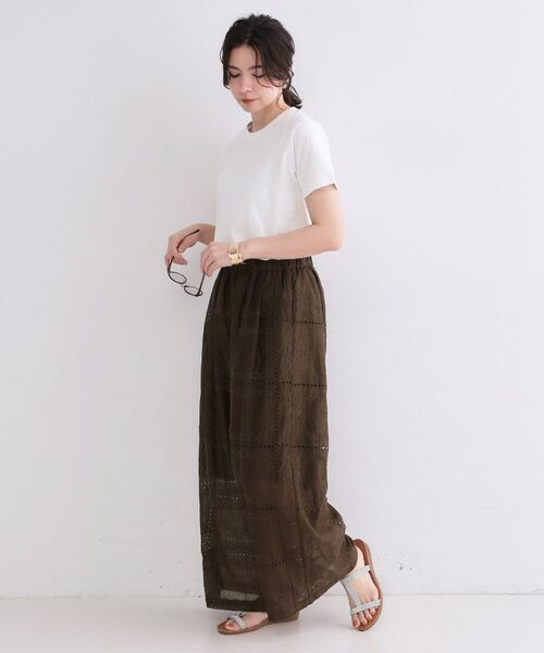 OPAQUE.CLIP / オペーク ドット クリップ パンツ | カットワーク刺繍イージーワイドパンツ／セットアップ対応可【洗濯機OK】 | 詳細11