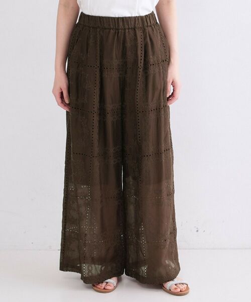 OPAQUE.CLIP / オペーク ドット クリップ パンツ | カットワーク刺繍イージーワイドパンツ／セットアップ対応可【洗濯機OK】 | 詳細15