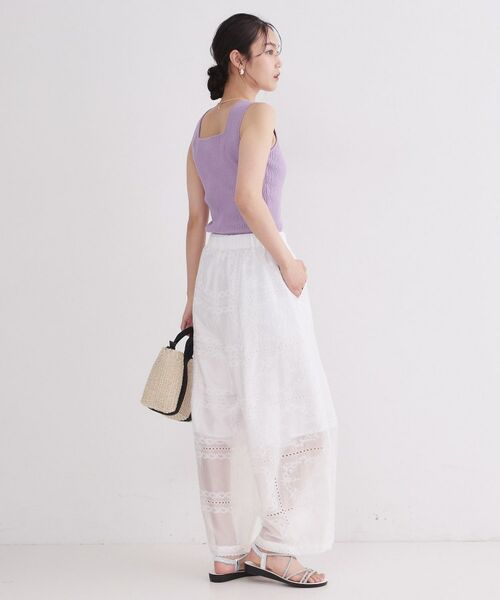 OPAQUE.CLIP / オペーク ドット クリップ パンツ | カットワーク刺繍イージーワイドパンツ／セットアップ対応可【洗濯機OK】 | 詳細4