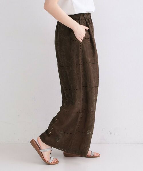 OPAQUE.CLIP / オペーク ドット クリップ パンツ | カットワーク刺繍イージーワイドパンツ／セットアップ対応可【洗濯機OK】 | 詳細9