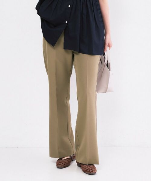 OPAQUE.CLIP / オペーク ドット クリップ パンツ | ストレッチフレアパンツ【洗濯機OK／イージーアイロン】（モカブラウン(042)）