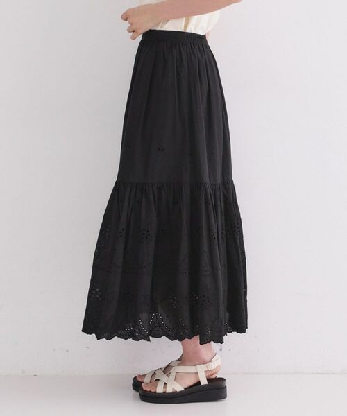 OPAQUE.CLIP / オペーク ドット クリップ ロング・マキシ丈スカート | カットワークレースギャザーマキシスカート【洗濯機OK】 | 詳細10