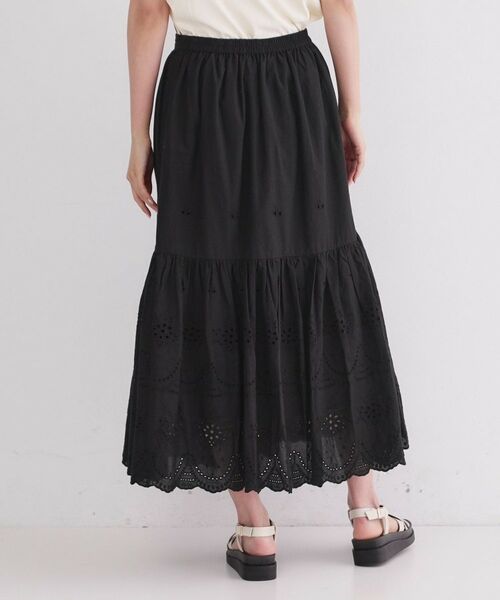 OPAQUE.CLIP / オペーク ドット クリップ ロング・マキシ丈スカート | カットワークレースギャザーマキシスカート【洗濯機OK】 | 詳細11
