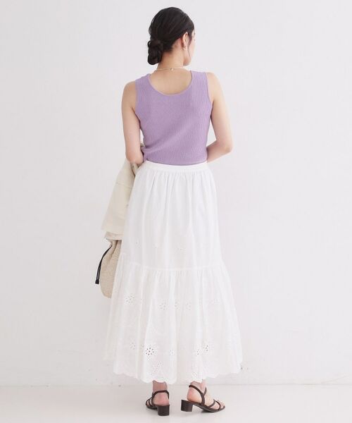 OPAQUE.CLIP / オペーク ドット クリップ ロング・マキシ丈スカート | カットワークレースギャザーマキシスカート【洗濯機OK】 | 詳細3