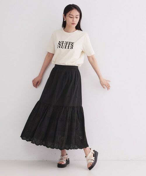 OPAQUE.CLIP / オペーク ドット クリップ ロング・マキシ丈スカート | カットワークレースギャザーマキシスカート【洗濯機OK】 | 詳細7