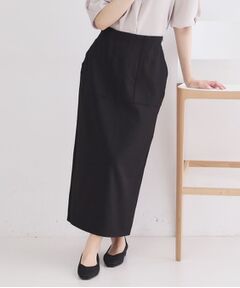 OPAQUE.CLIP / オペーク ドット クリップ ロング・マキシ丈スカート | ストレッチリネンライクタイトスカート【洗濯機OK】