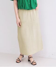 OPAQUE.CLIP / オペーク ドット クリップ ロング・マキシ丈スカート | ストレッチリネンライクタイトスカート【洗濯機OK】