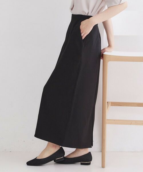 OPAQUE.CLIP / オペーク ドット クリップ ロング・マキシ丈スカート | ストレッチリネンライクタイトスカート【洗濯機OK】 | 詳細1
