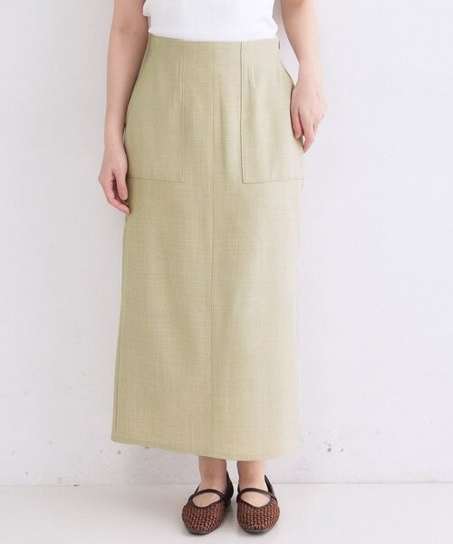 OPAQUE.CLIP / オペーク ドット クリップ ロング・マキシ丈スカート | ストレッチリネンライクタイトスカート【洗濯機OK】 | 詳細13