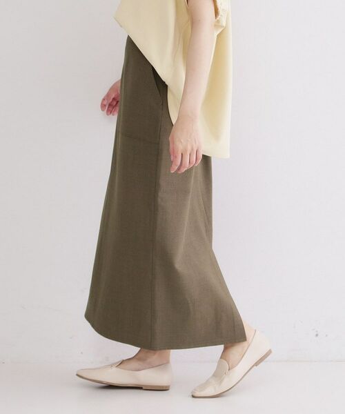 OPAQUE.CLIP / オペーク ドット クリップ ロング・マキシ丈スカート | ストレッチリネンライクタイトスカート【洗濯機OK】 | 詳細5