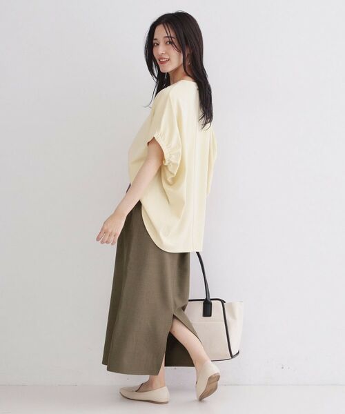 OPAQUE.CLIP / オペーク ドット クリップ ロング・マキシ丈スカート | ストレッチリネンライクタイトスカート【洗濯機OK】 | 詳細7