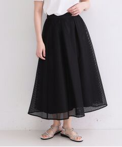 OPAQUE.CLIP / オペーク ドット クリップ ロング・マキシ丈スカート | プリントアソートメッシュフレアスカート【洗濯機OK】