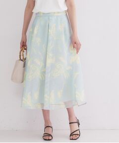 OPAQUE.CLIP / オペーク ドット クリップ ロング・マキシ丈スカート | プリントアソートメッシュフレアスカート【洗濯機OK】